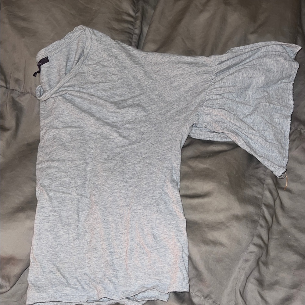 Olivia Sky Light Gray Short Sleeve Top - Picture 8 of 8